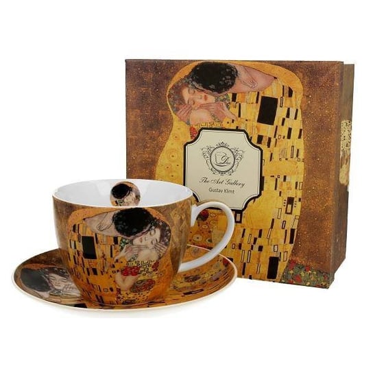 Filiżanka do kawy i herbaty porcelanowa ze spodkiem DUO The Kiss Gustav Klimt 470 ml DUO Gift
