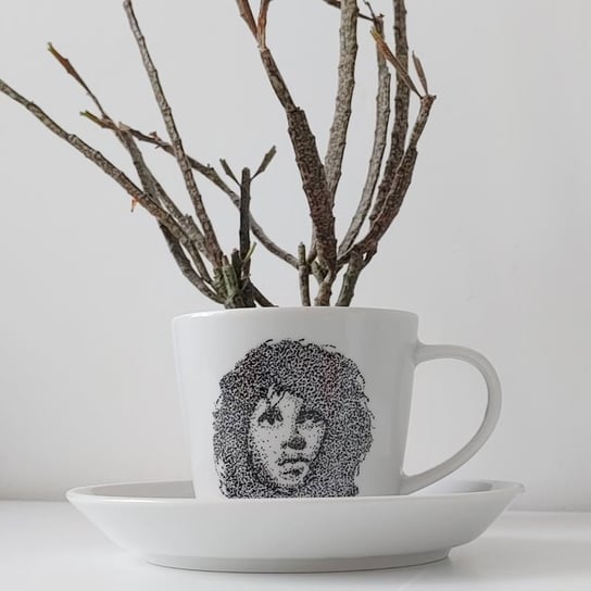 Filiżanka do kawy ręcznie malowana Jim Morrison 200ml Rzecz-Pospolita Sztuka Użytkowa