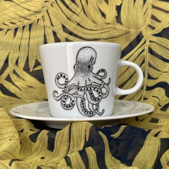Filiżanka do kawy ręcznie malowana Ośmiornica 200ml ko Rzecz-Pospolita Sztuka Użytkowa