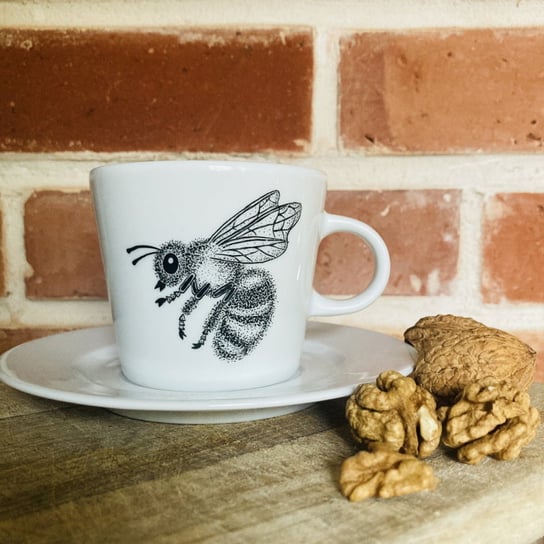 Filiżanka do kawy ręcznie malowana Pszczoła miodna 200ml Rzecz-Pospolita Sztuka Użytkowa