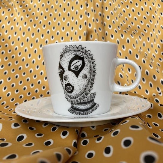Filiżanka do kawy ręcznie malowana Smutny Clown 200ml Rzecz-Pospolita Sztuka Użytkowa