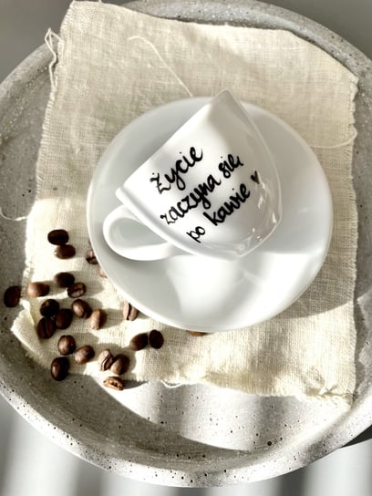 Filiżanka espresso Życie zaczyna się po kawie Kika Handmade