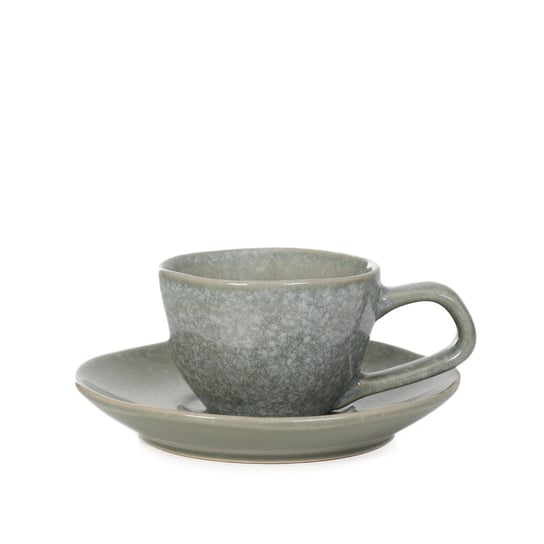 Filiżanka kamionkowa ODELA ze spodkiem zielona 0,08 l HOMLA - Homla ...