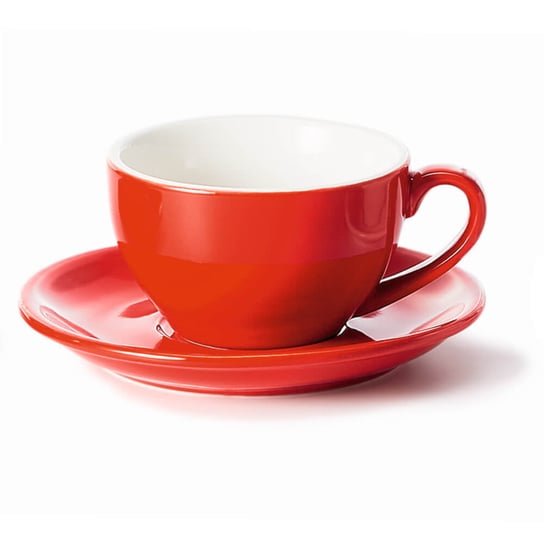 Filiżanka ze spodkiem czerwona – klasyczny zestaw na kawę herbatę, elegancki prezent podarunek dla mamy taty babci dziadka Cup&You