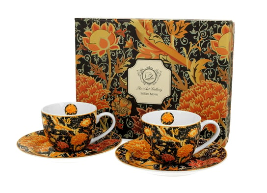 Filiżanki do espresso porcelanowe ze spodkami DUO Cray Floral William Morris100 ml 2 szt DUO Gift