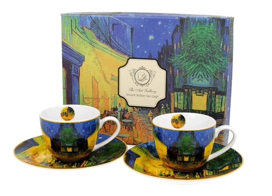 Filiżanki do espresso porcelanowe ze spodkami DUO Terrace at Nigh Vincent Van Gogh 100 ml 2 szt DUO Gift