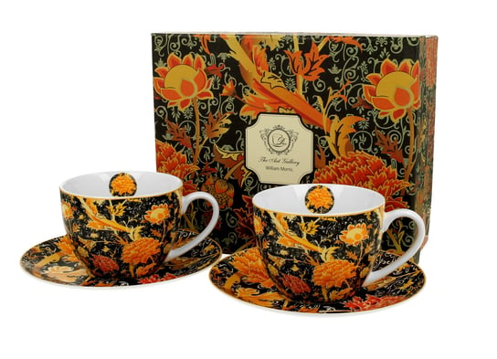 Filiżanki do  kawy i herbaty porcelanowe ze spodkami DUO Cray Floral William Morris270 ml 2 szt DUO Gift