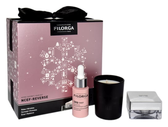 Filorga, zestaw prezentowy Ncef Shot, 15ml + Ncef Reverse, 15ml + Świeczka zapachowa Filorga