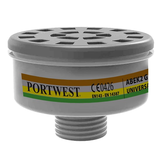 Filtr gazowy uniwersalny ABEK2 (4szt) Czarny Portwest