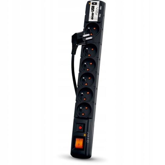 FILTR NAPIĘCIOWY ACAR USB czarny 5m W2121 HSK Data