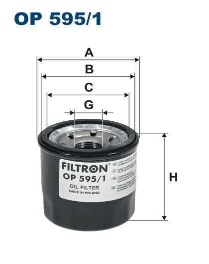 Filtr oleju Filtron OP 595/1 Filtron