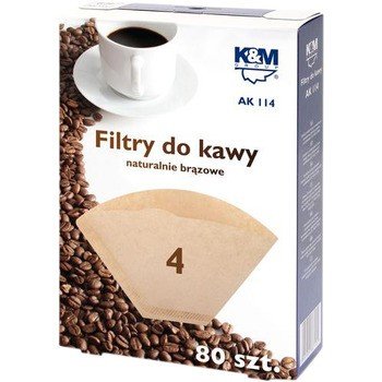 Filtry do kawy papierowe K&M AK114 rozmiar 4, 80 szt. K&M