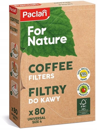 Filtry do kawy papierowe PACLAN Eco for Nature 1x4, 80 szt. Paclan