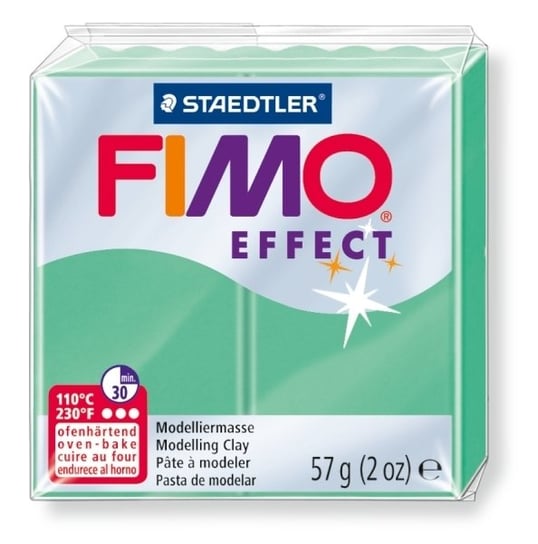 Fimo Effect, Kostka Dwa Efekty MPT, Transparentno–Perłowy Zielony Jadeit, 56 g Staedtler