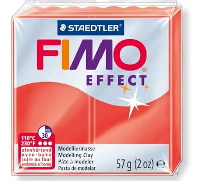 Fimo, fimo masa plastyczna effect, czerwono przezroczysta, 57 g Staedtler