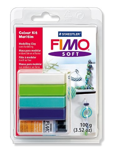 Fimo Soft Zestaw Hobby 4x25g + Lakier Maritim Fimo