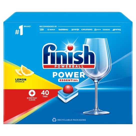 Finish Power Essential Lemon Tabletki do zmywarki 40 sztuk FINISH