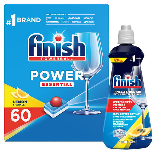 Finish Power Essential Tabletki 60 sztuk + nabłyszczacz 400 ml Reckitt Benckiser