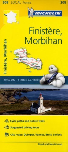 Finistere, Morbihan. Mapa 1:150 000 Michelin Travel Publications