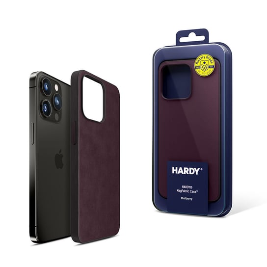 Fioletowy stylowe etui futerał na iPhone 15 Pro 3mk HARDY MagFabric Case 3MK