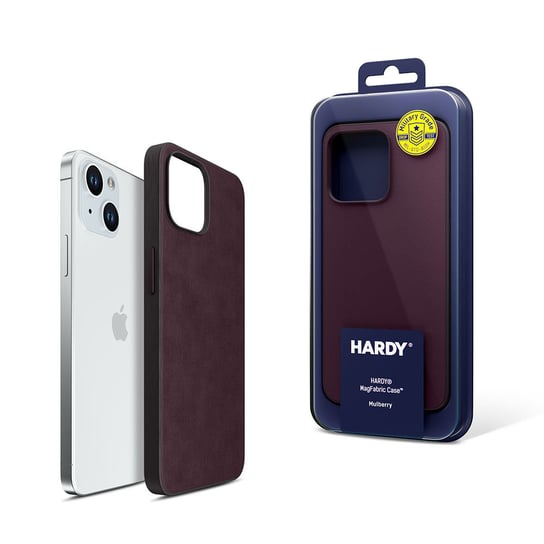 Fioletowy stylowe etui futerał na tył iPhone 15 3mk HARDY MagFabric Case 3MK