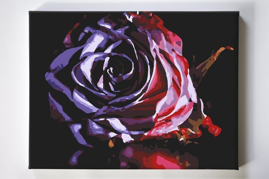 Fiolety i róże, kwiaty, kolory, zapach, malowanie po numerach Akrylowo
