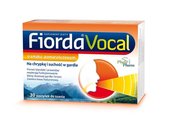 Fiorda Vocal, smak pomarańczowym, 30 pastylek do ssania Phytopharm