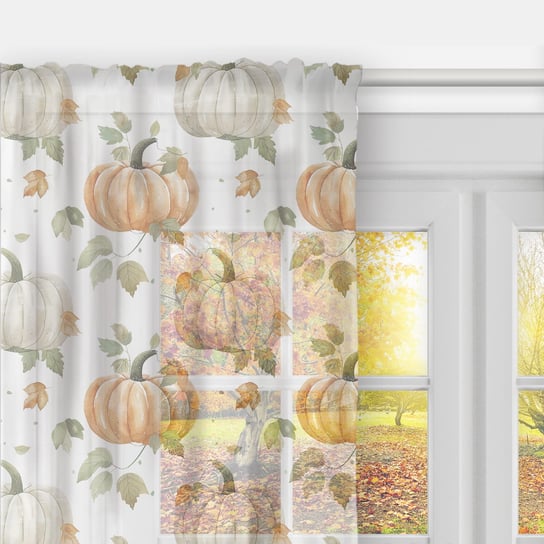 Firana AUTUMN wzór AT38 | dynie 140 x 240 cm Decordruk