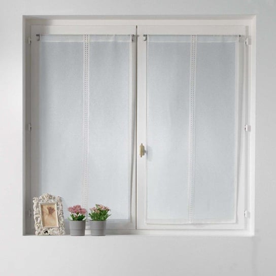 Firana do kuchni krótka DENTELLINA, 60 x 160 cm, kolor biały, 2 sztuki Douceur d'intérieur