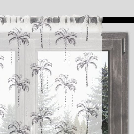Firana SUMMER wzór SM04 | palmy boho 140 x 300 cm Decordruk