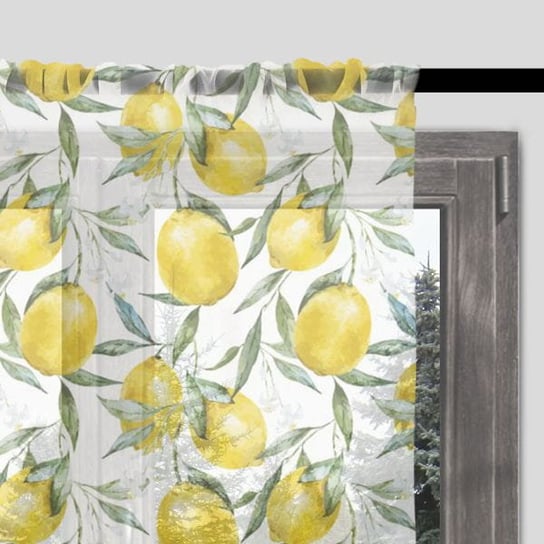 Firana SUMMER wzór SM10 | cytryny 140 x 160 cm Decordruk