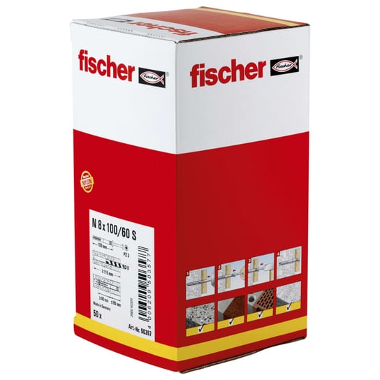 Fischer Kołki wbijane z łbem wpuszczanym Hammerfix, N8x100/60S, 50 szt FISCHER