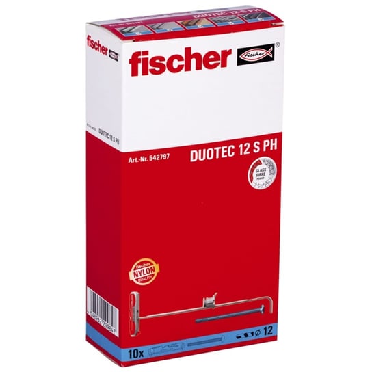 Fischer Zestaw nylonowych kołków z wkrętami DUOTEC 12 S, 10 szt. FISCHER
