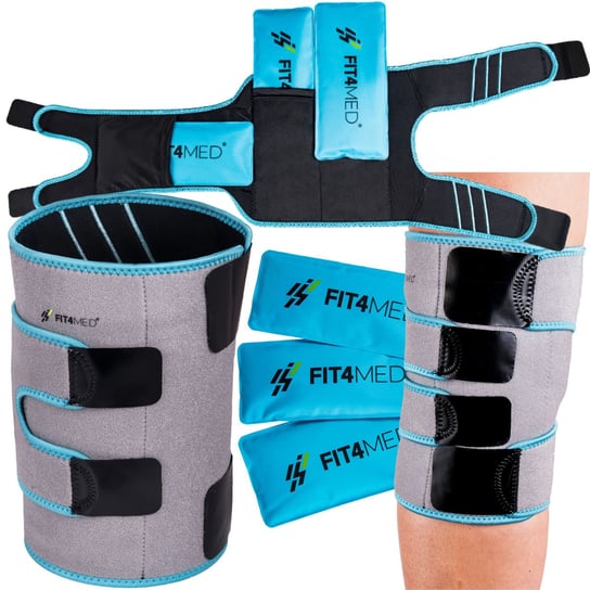 FIT4MED Opaska Kompres żelowy na kolano terapia zimno/ciepło z wkładami żel fit4med