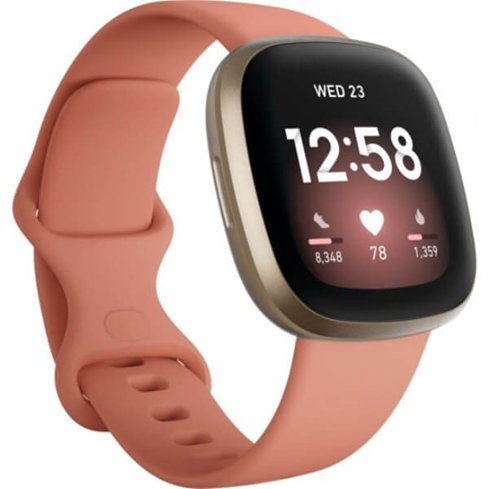 Fitbit, Smartwatch, Versa 3, Pale, yellow gold/pink clay Fitbit