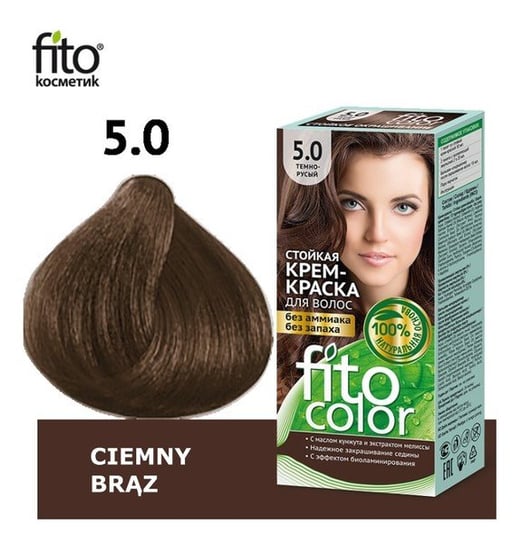 Fito Cosmetiks, FitoColor, farba do włosów w kremie, 5.0 Ciemny Brąz Fitocosmetic
