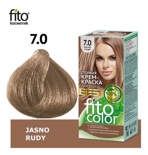 Fito Cosmetiks, FitoColor, farba do włosów w kremie, 7,0 Jasno Rudy Fitocosmetic