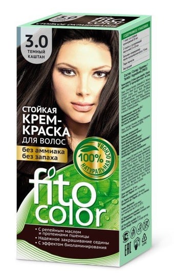 Fitocosmetics, Fitocolor, farba-krem do włosów 3.0 Ciemny Kasztan Fitocosmetics