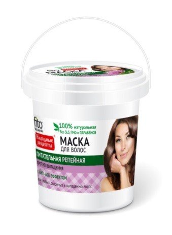 Fitocosmetics, Przepisy Ludowe, maska do włosów łopianowa odżywcza, 155 ml Fitocosmetics