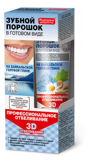 Fitokosmetik, proszek dentystyczny w postaci pasty na glince bajkalskiej, 45 ml Fitokosmetik