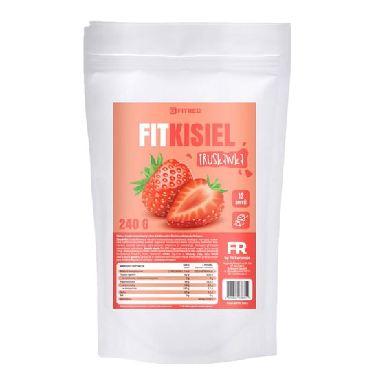 FitRec Fit Kisiel bez cukru 240 g o smaku truskawkowym FitRec