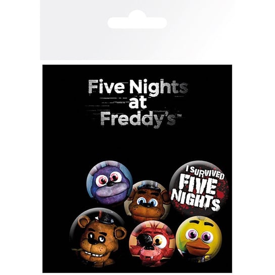 Five Nights at Freddy's Przypinki 6 sztuk Bonnie Foxy Chica Freddy, abystyle ABYstyle