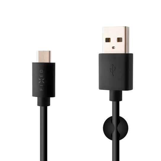 FIXED długi kabel do transmisji danych i ładowania ze złączami USB/USB-C, USB 2.0, 2 metry, czarny FIXED