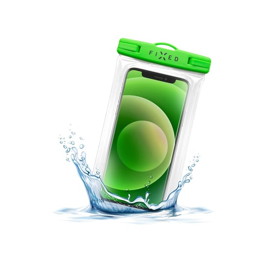 FIXED Float Edge wodoodporne, pływające etui na telefon komórkowy z wysokiej jakości systemem zamykania i certyfikatem IPX8, limonkowe FIXED