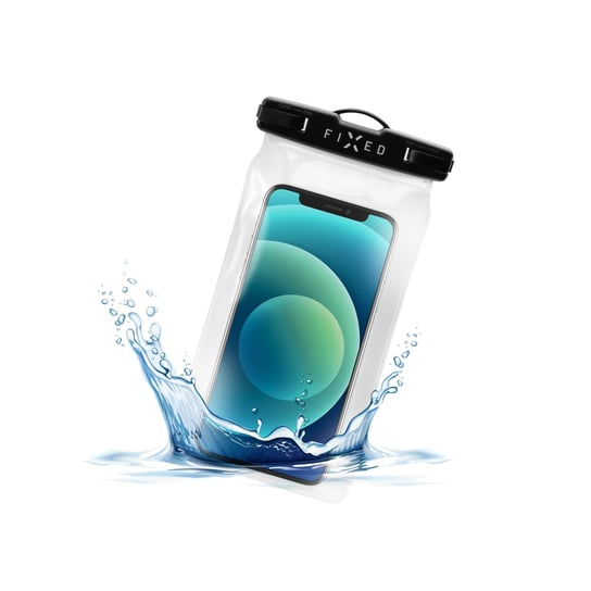 FIXED Float - wodoodporne, pływające etui na telefon komórkowy z wysokiej jakości systemem zamykania i certyfikatem IPX8, czarne FIXED