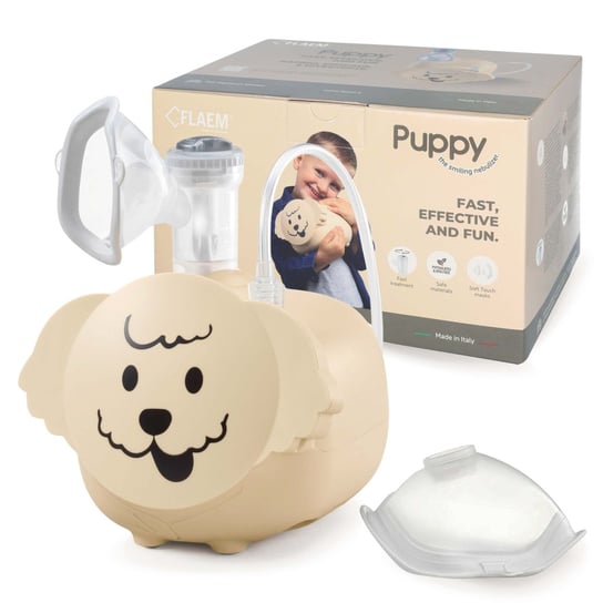 Flaem Puppy Inhalator dla dzieci w kształcie pieska, certyfikowany Flaem