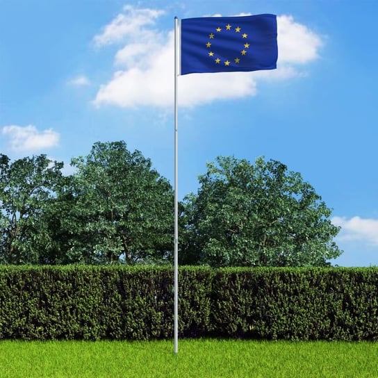 Flaga Europy z aluminiowym masztem, 6 m vidaXL