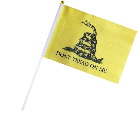 Flaga Gadsdena Gadsdenka Dont Tread On Me Libertarianie 10x15 cm + Kij Do Flagi RGFK