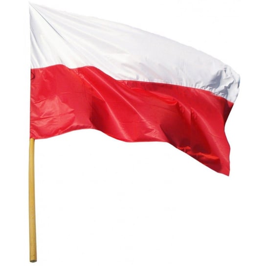 Flaga narodowa Polska 112X70cm z drzewcem 120cm BAGAŻOWNIA