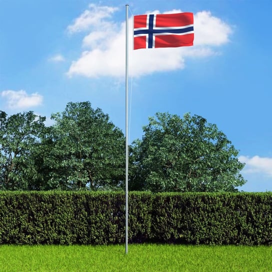 Flaga Norwegii z aluminiowym masztem, 6,2 m vidaXL